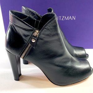 Stuart Weitzman Peep Toe Glove Booties with Side Zip - Never Worn!!